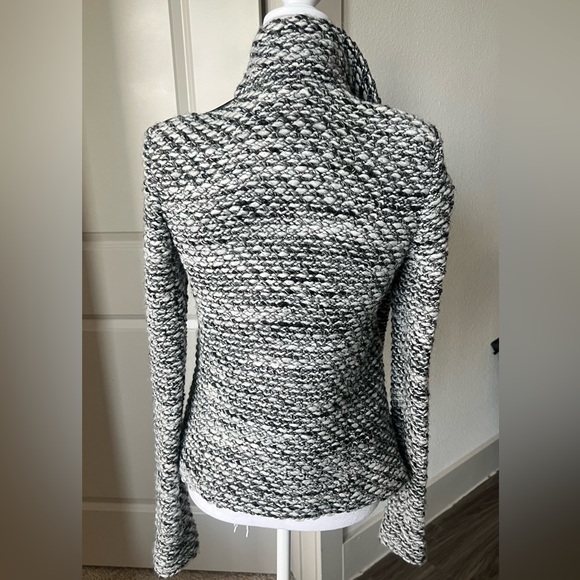 IRO josefina Black and White wool blend high Neck knitted jacket - Picture 7 of 9